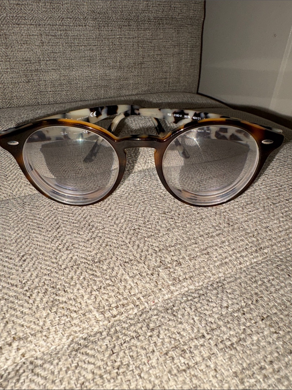 Ray-Ban Cream and Tortoise Shell Round Frames